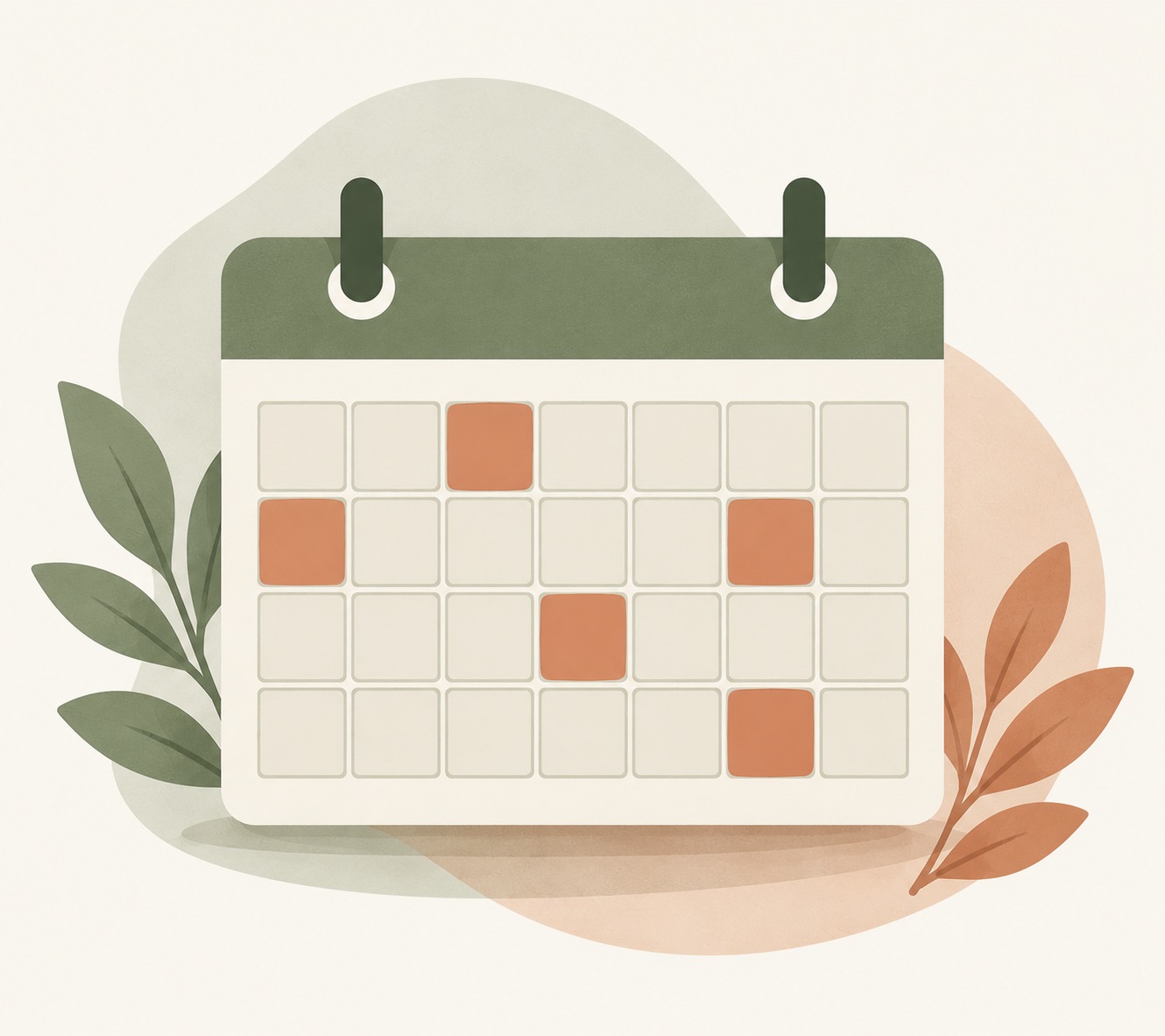An illustrated calendar graphic marking two different seasonal mowing schedules